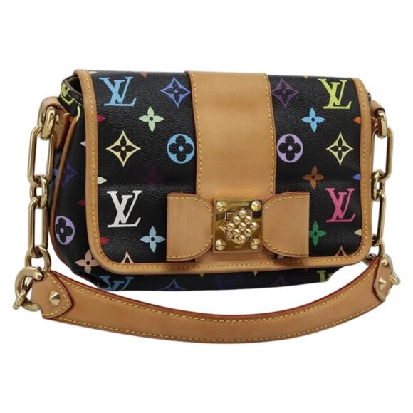 LOUIS VUITTON Monogram Multicolor Patty Shoulder Bag Black M40306 LV Auth - Picture 1 of 16